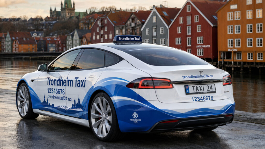 reklamefabrikk.no - taxi bilfoliering design Tesla 2