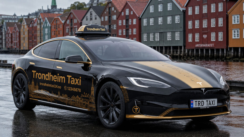 reklamefabrikk.no - taxi bilfoliering design Tesla 4