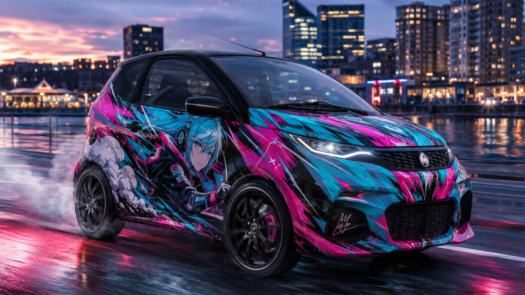 reklamefabrikk.no - Mopedbil Street Style Wrap Ideas - Aixam Anime Drift Full Wrap 1