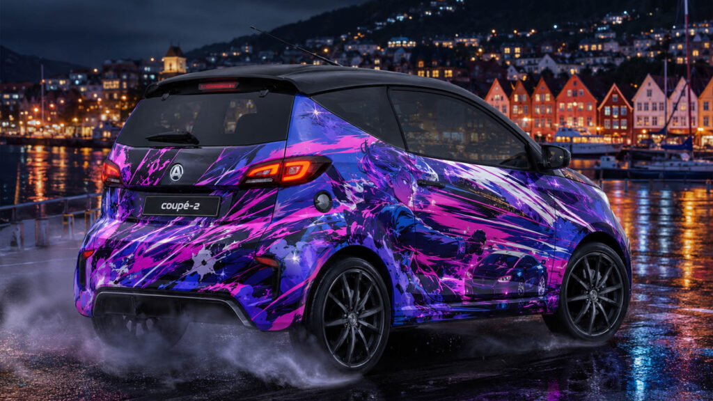 reklamefabrikk.no - Mopedbil Street Style Wrap Ideas - Aixam Anime Drift Full Wrap 3