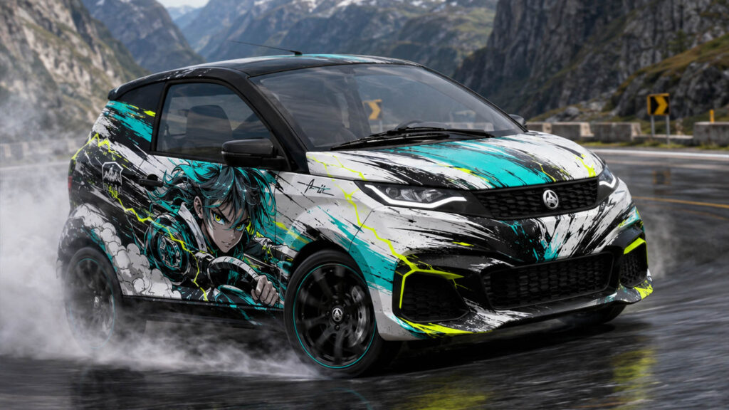reklamefabrikk.no - Mopedbil Street Style Wrap Ideas - Aixam Anime Drift Full Wrap 4
