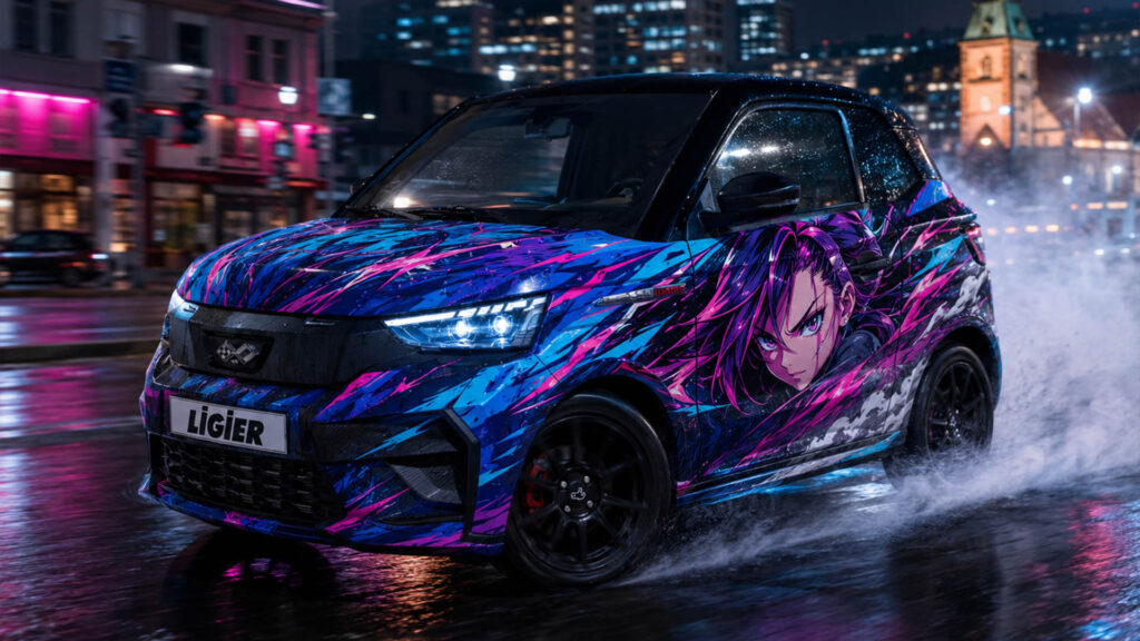 reklamefabrikk.no - Mopedbil Street Style Wrap Ideas - Ligier Anime Drift Full Wrap 1