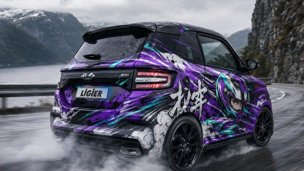 reklamefabrikk.no - Mopedbil Street Style Wrap Ideas - Ligier Anime Drift Full Wrap 2