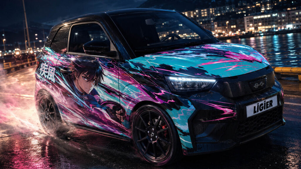 reklamefabrikk.no - Mopedbil Street Style Wrap Ideas - Ligier Anime Drift Full Wrap 4