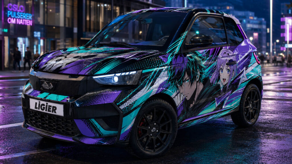 reklamefabrikk.no - Mopedbil Street Style Wrap Ideas - Ligier Anime Full Wrap 2