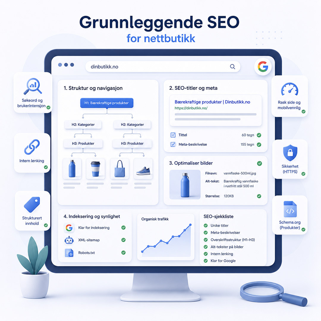 reklamefabrikk.no - Nettbutikk design Grunnleggende SEO for nettbutikk