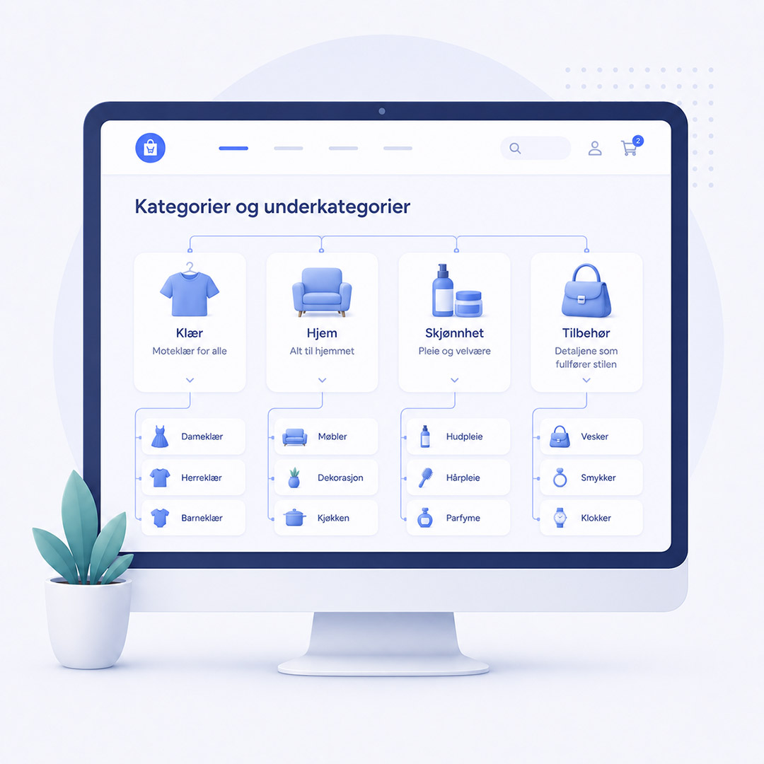 reklamefabrikk.no - Nettbutikk design Kategorier og underkategorier