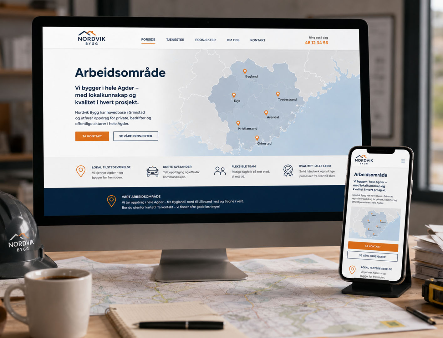 reklamefabrikk.no - nettside for byggfirma - Arbeidsområde inn