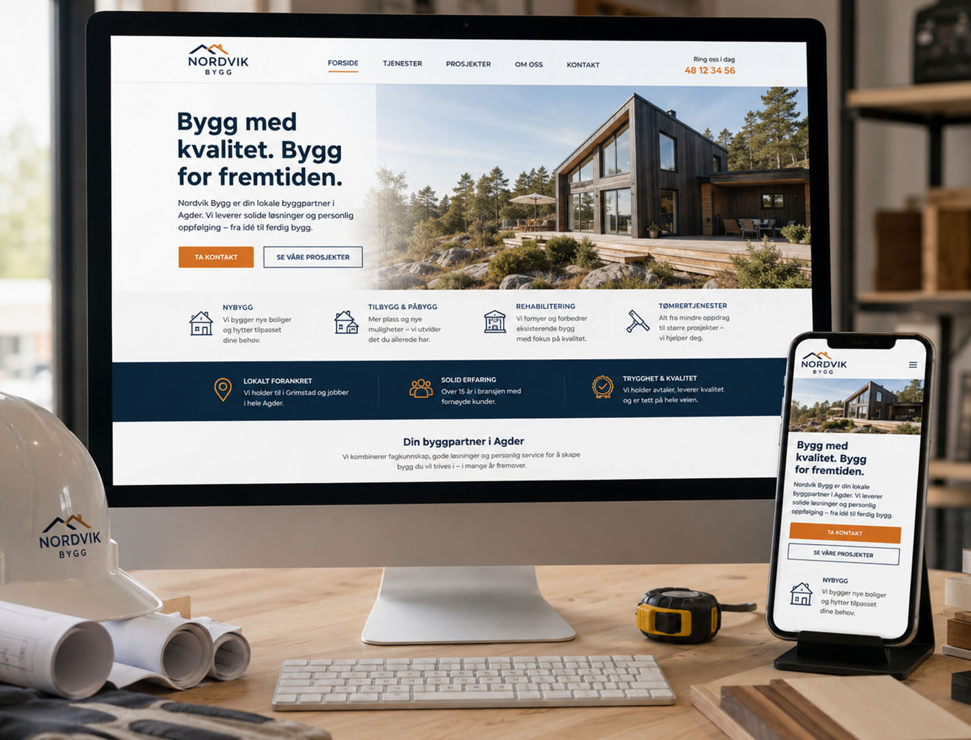 reklamefabrikk.no - nettside for byggfirma - Forside
