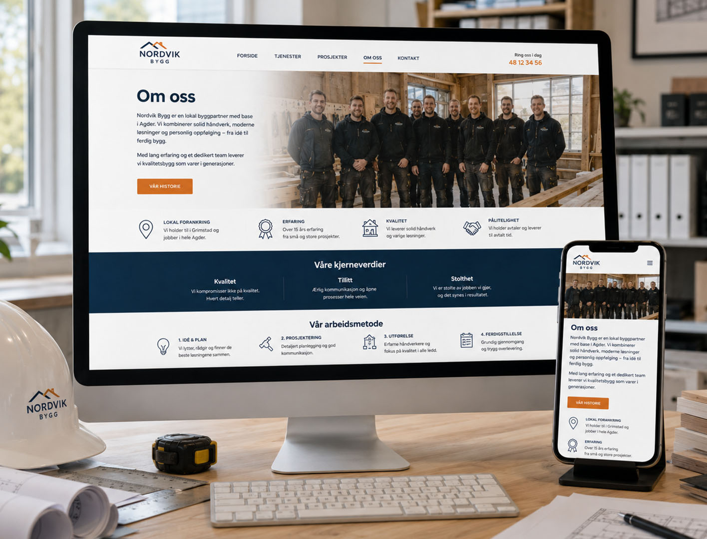 reklamefabrikk.no - nettside for byggfirma - Om oss