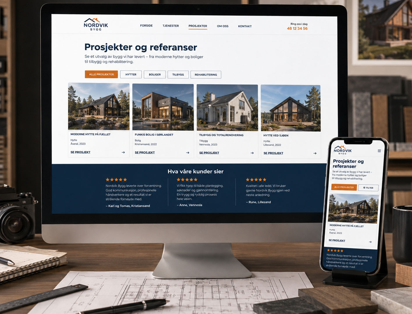 reklamefabrikk.no - nettside for byggfirma - Prosjekter og referanser